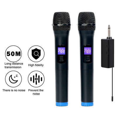 Microphone sans fil professionnel à double canal et polyvalent avec écran LCD