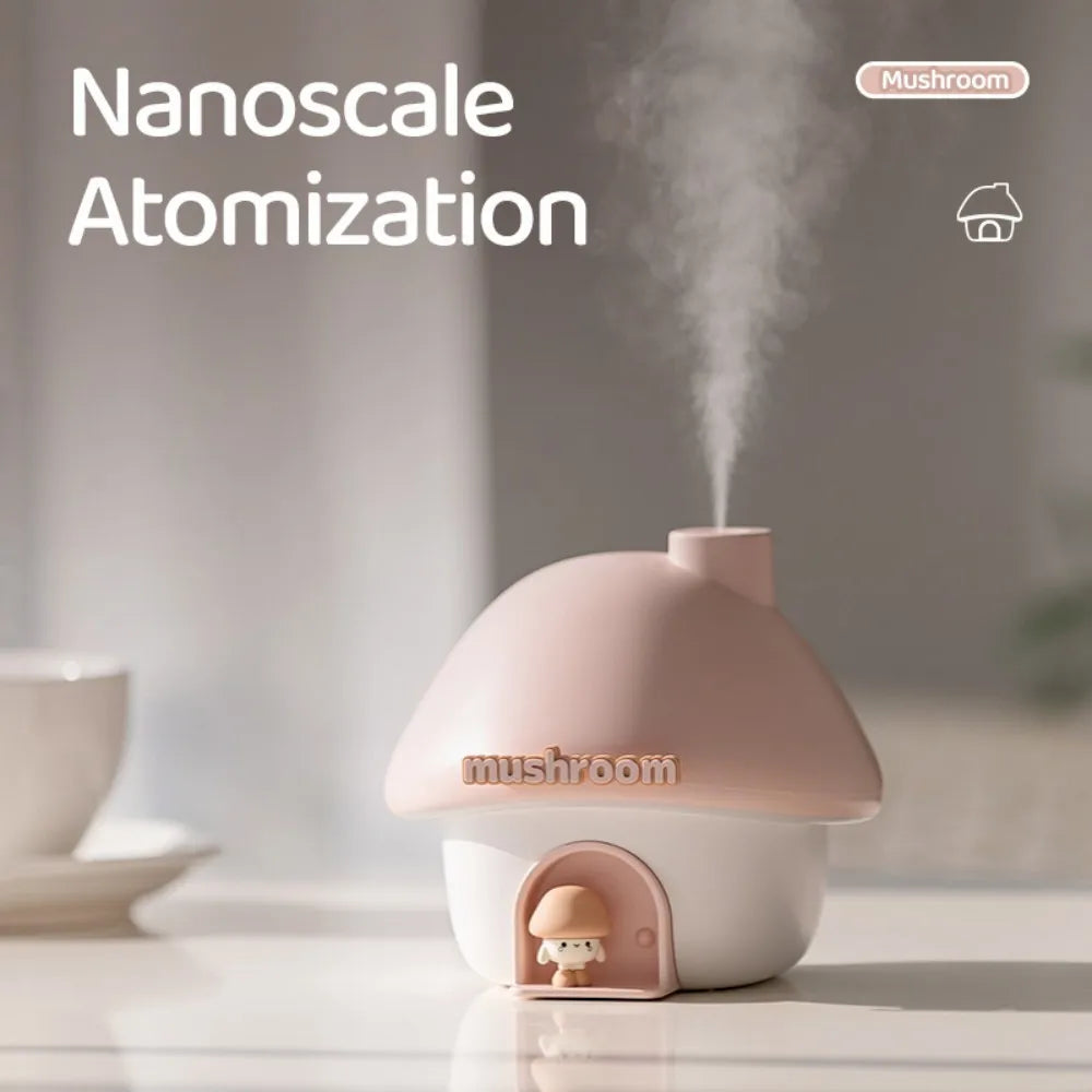 Humidificateur champignon ultrasonique Mushroom House LED 300ml – Diffuseur d’huiles essentielles