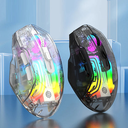 Souris Gaming Transparente Sans Fil, Ultra Réactive