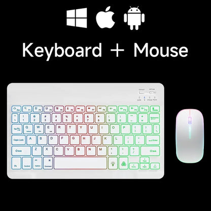 Mini Clavier RGB 10 avec Rétroéclairage & Souris Sans Fil.