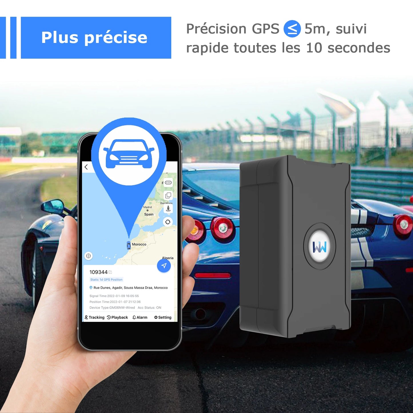 GPS Tracker Auto : Suivi en temps réel avec précision de 5m et Antivol