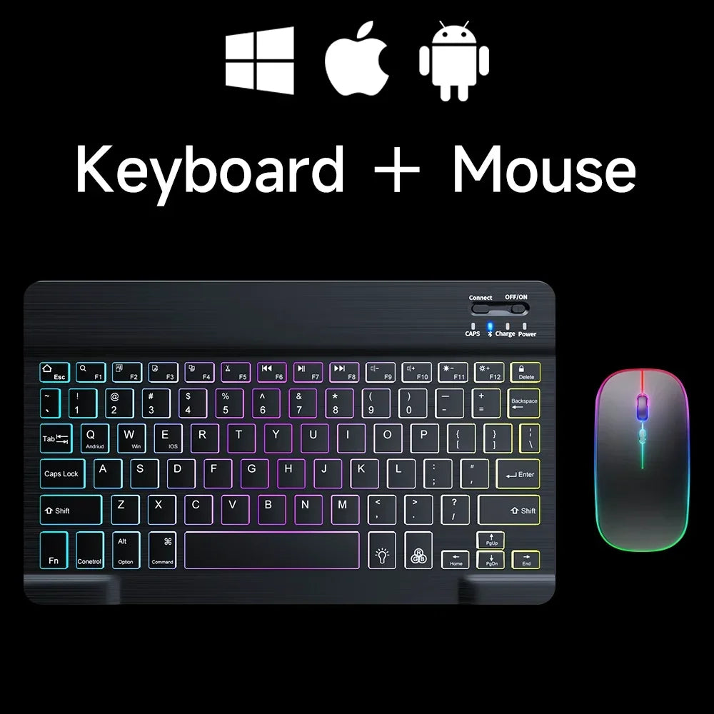 Mini Clavier RGB 10 avec Rétroéclairage & Souris Sans Fil.