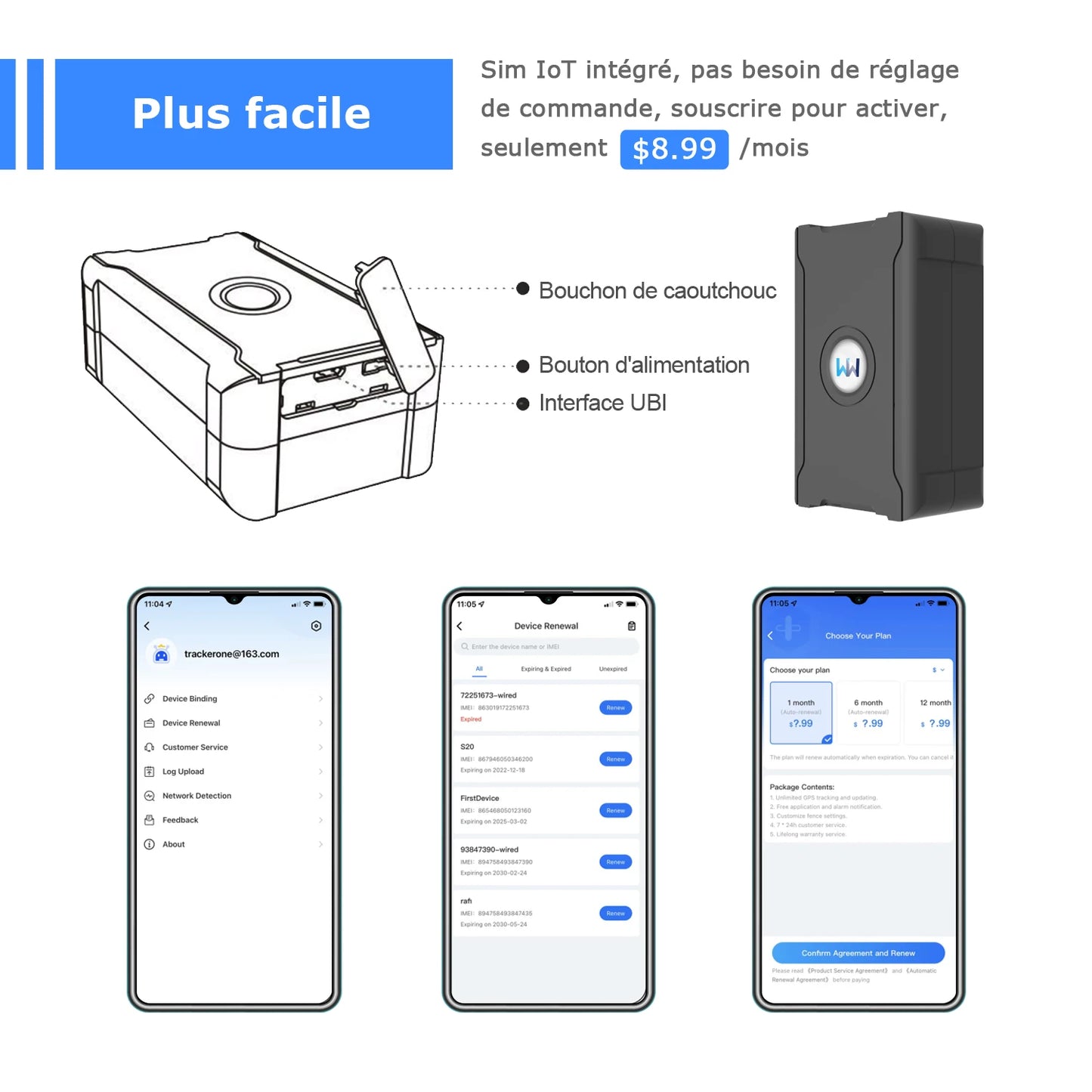 GPS Tracker Auto : Suivi en temps réel avec précision de 5m et Antivol