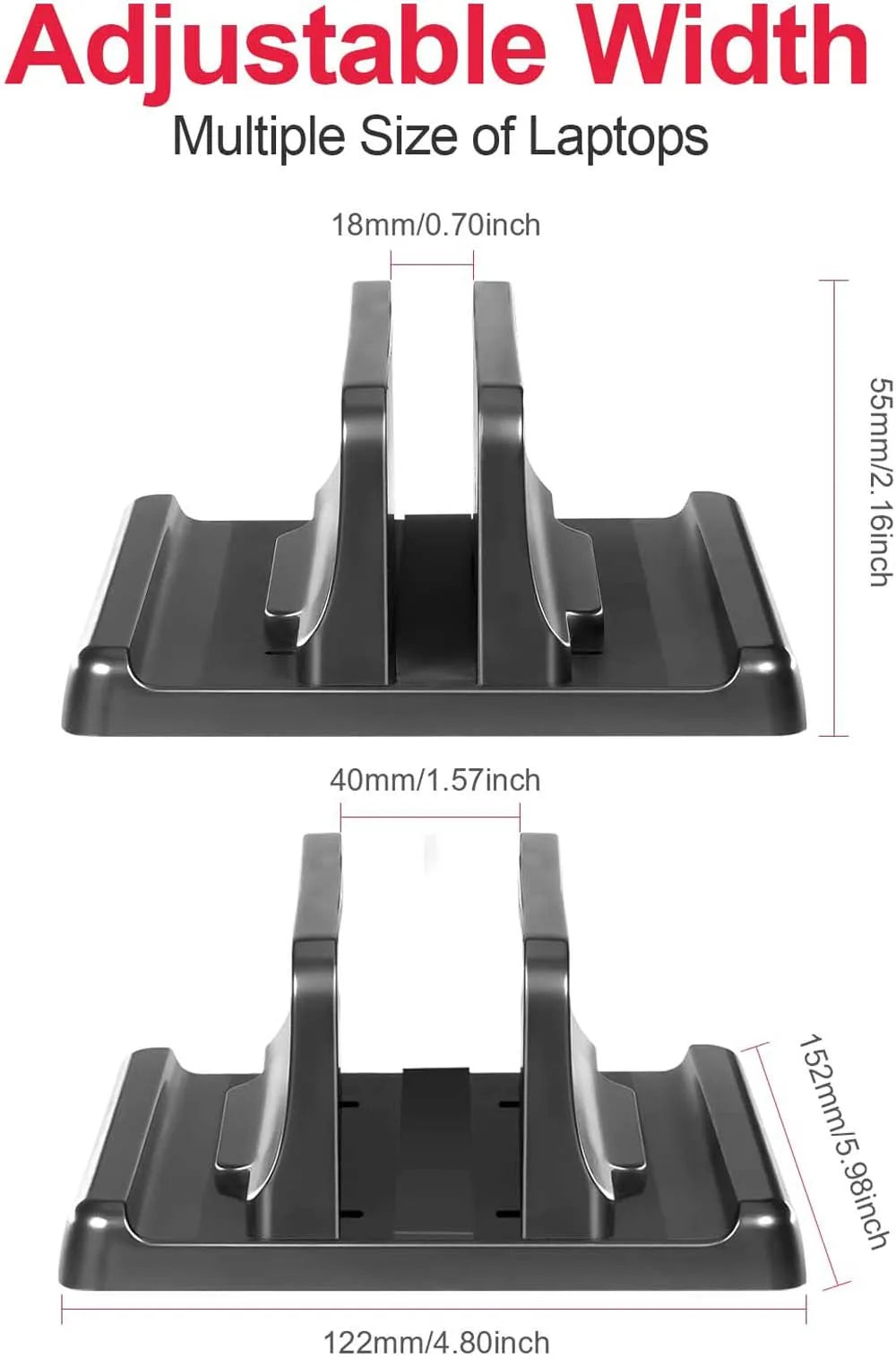 Support vertical Vaydeer pour ordinateur portable à double emplacement.