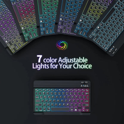 Mini Clavier RGB 10 avec Rétroéclairage & Souris Sans Fil.