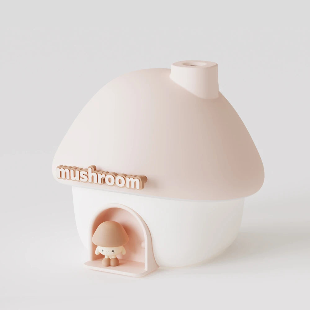 Humidificateur champignon ultrasonique Mushroom House LED 300ml – Diffuseur d’huiles essentielles