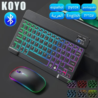 Mini Clavier RGB 10 avec Rétroéclairage & Souris Sans Fil.